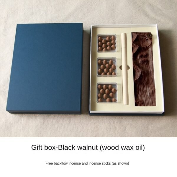 Black walnut gift box, TCM incense, sticks—herbal gift.
