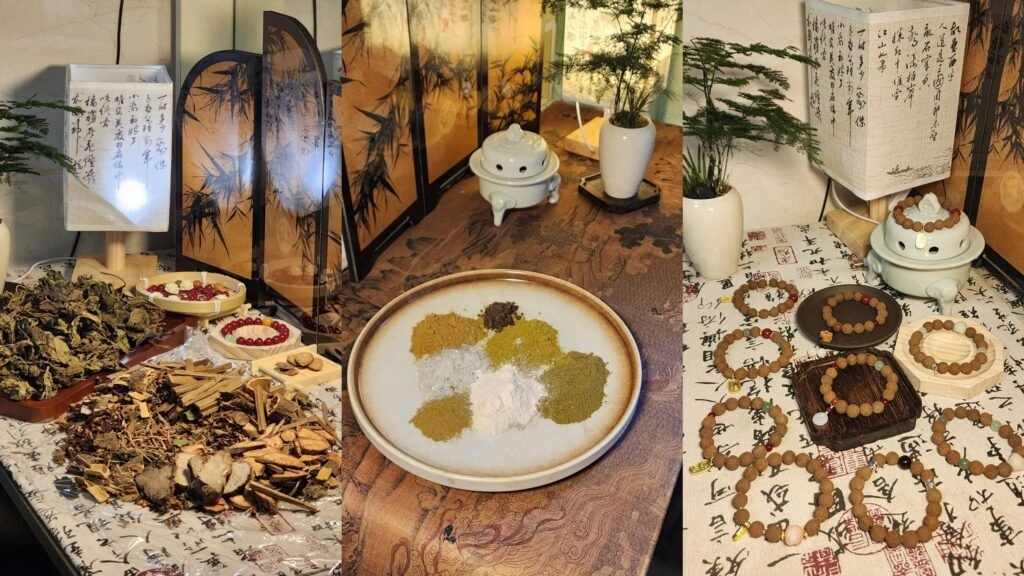 Dragonheart Traditional Chinese Herbal Setup and Prayer Beads Collage