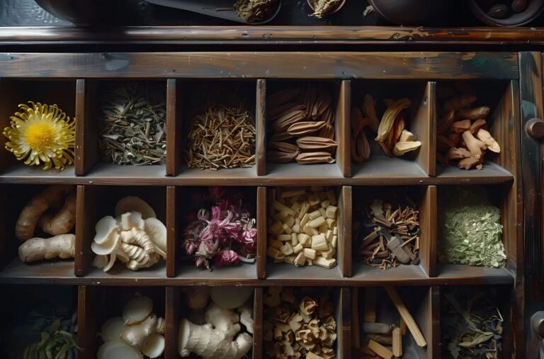 Dragonheart traditional Chinese apothecary with assorted herbs